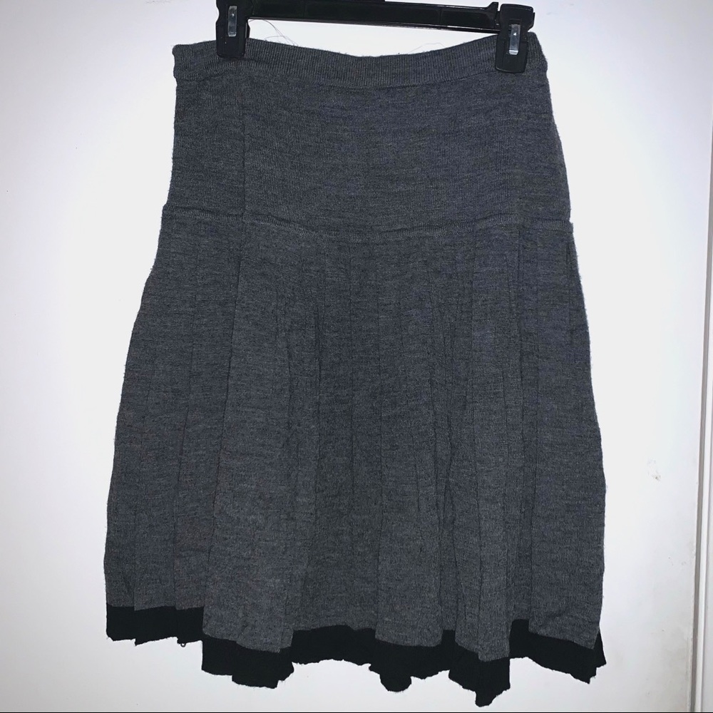 Plus Size Grey Pleated Schoolgirl Skirt